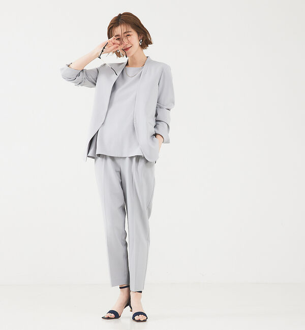 abahouse mavie「【エニデイカセット】ノーカラージャケット＆フレンチスリーブ・パンツセットアップ」|スーツ|