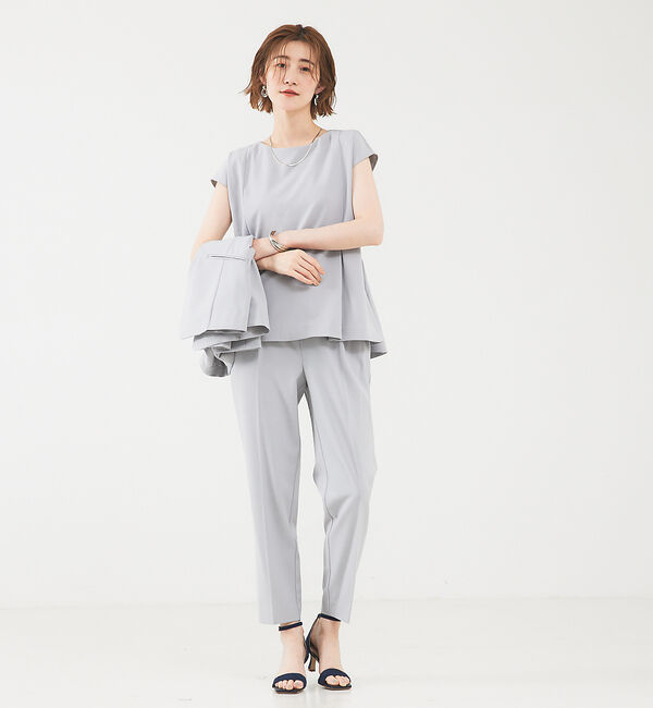 abahouse mavie「【エニデイカセット】ノーカラージャケット＆フレンチスリーブ・パンツセットアップ」|スーツ|