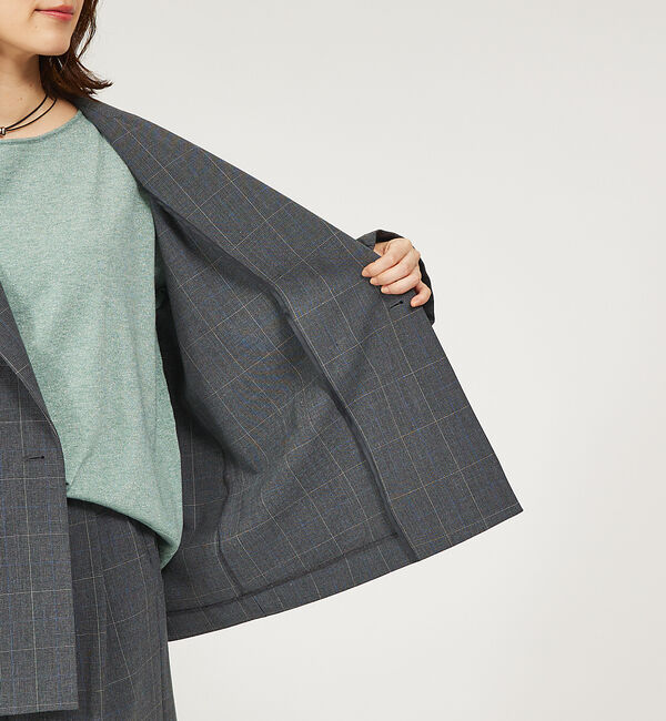 abahouse mavie「【セットアップ対応】グレンチェック＆ネイビー無地ジャケット」|テーラードジャケット|