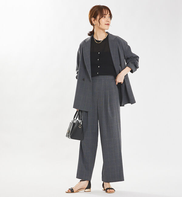 abahouse mavie「【セットアップ対応】グレンチェック＆ネイビー無地ジャケット」|テーラードジャケット|