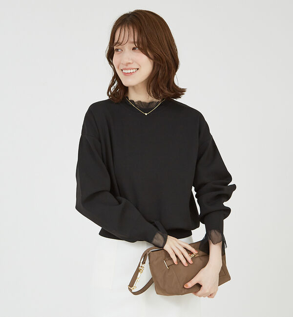 abahouse mavie「シアーフリルコンビニット」|ニット・セーター|