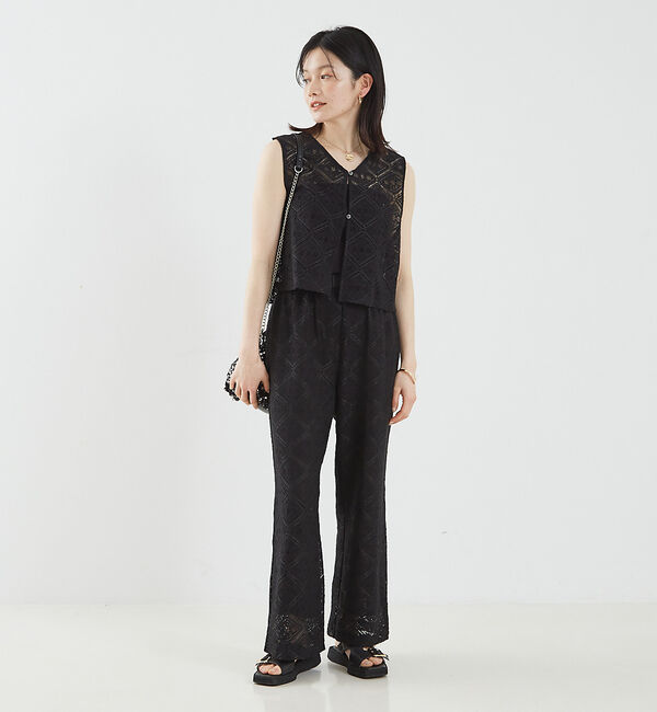 abahouse mavie「レース2WAYジレブラウス」|シャツ・ブラウス|