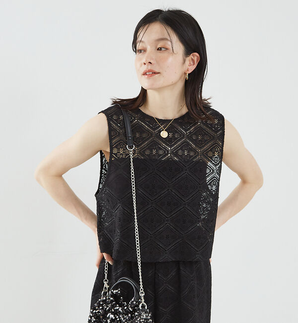 abahouse mavie「レース2WAYジレブラウス」|シャツ・ブラウス|