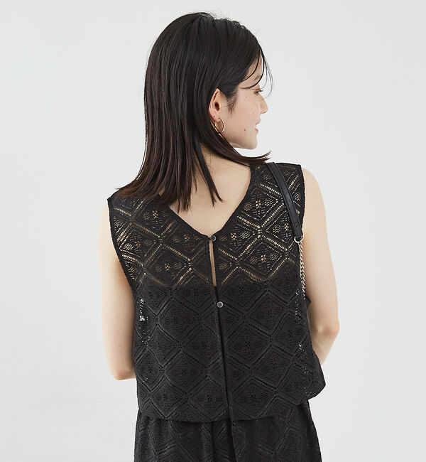 abahouse mavie「レース2WAYジレブラウス」|シャツ・ブラウス|