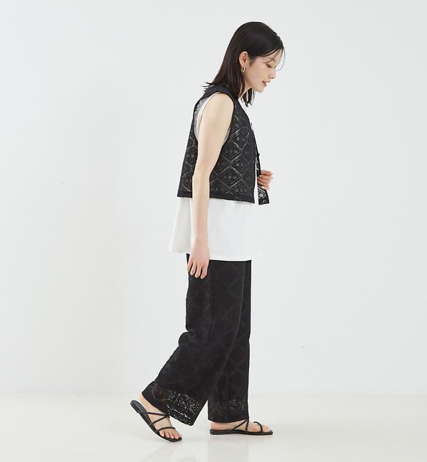 abahouse mavie「レースイージーストレートパンツ」|その他|