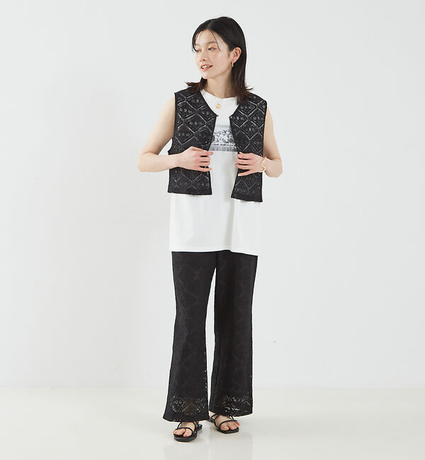 abahouse mavie「レースイージーストレートパンツ」|その他|