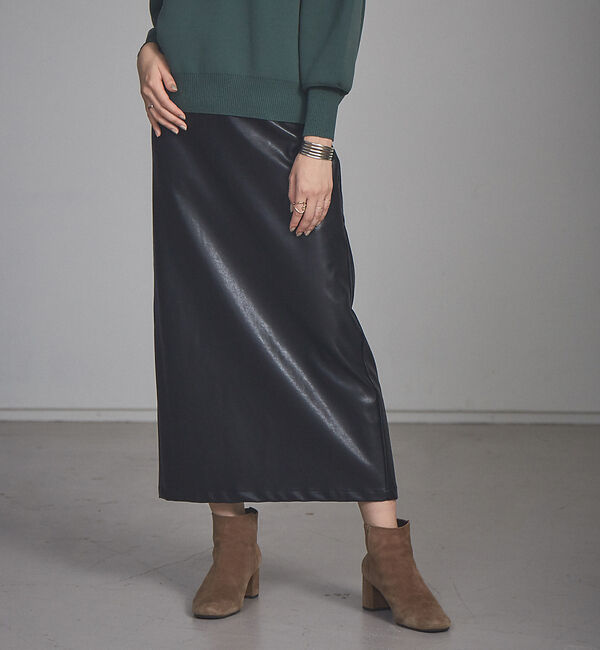 NOMINE「ペンシルフェイクレザースカート」|スカート|