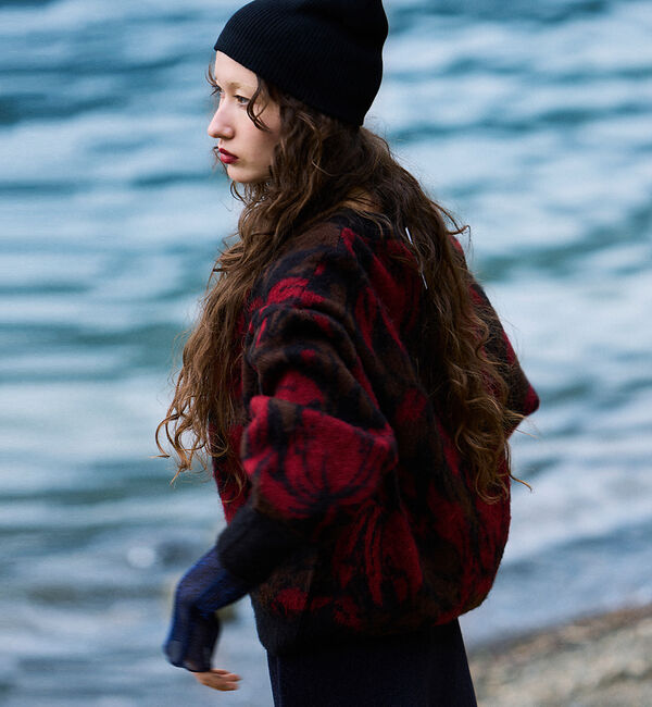 NOMINE「ボタニカル ジャガード ニット」|ニット・セーター|レッド