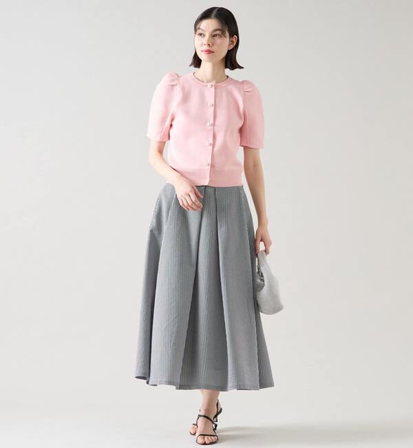 TIARA「《別注》【MARILYN MOON/マリリンムーン】パールボタン半袖カーディガン」|カーディガン|