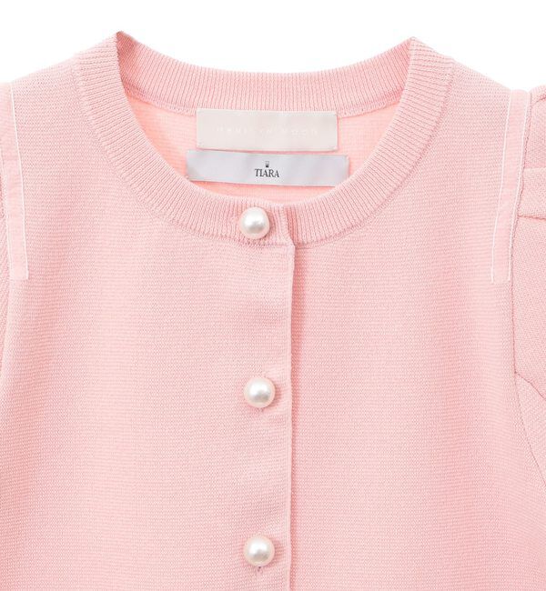 TIARA「《別注》【MARILYN MOON/マリリンムーン】パールボタン半袖カーディガン」|カーディガン|