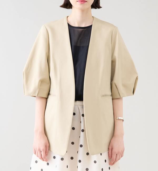 TIARA「パフスリーブジャケット」|ノーカラージャケット|