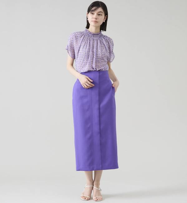 TIARA「サマークラシック千鳥プリントシャーリングブラウス（セットアップ可）」|シャツ・ブラウス|