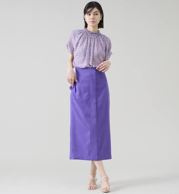 TIARA「サマークラシック千鳥プリントシャーリングブラウス（セットアップ可）」|シャツ・ブラウス|