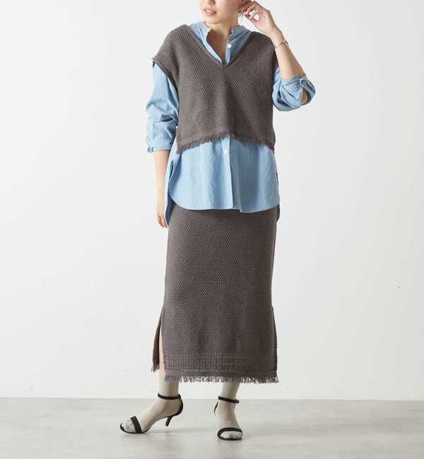 Liesse「ニットツイードスカート」|スカート|