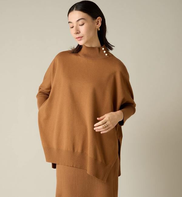 Liesse「ハイネックワイドニット（セットアップ対応）」|ニット・セーター|ブラウン