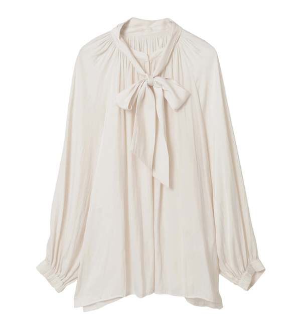 Liesse「ボウタイ付きギャザーブラウス」|シャツ・ブラウス|