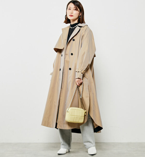 Soffitto「シャンブレーポンチョトレンチコート」|トレンチコート|