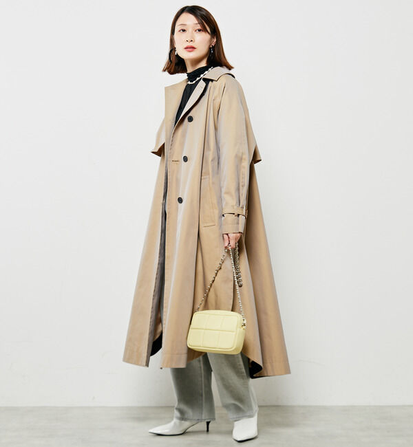 Soffitto「シャンブレーポンチョトレンチコート」|トレンチコート|