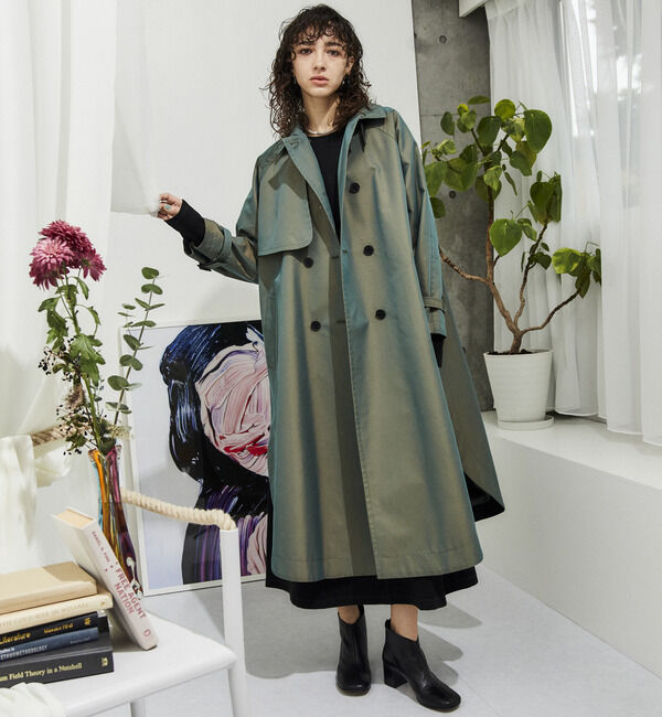 Soffitto「シャンブレーポンチョトレンチコート」|トレンチコート|