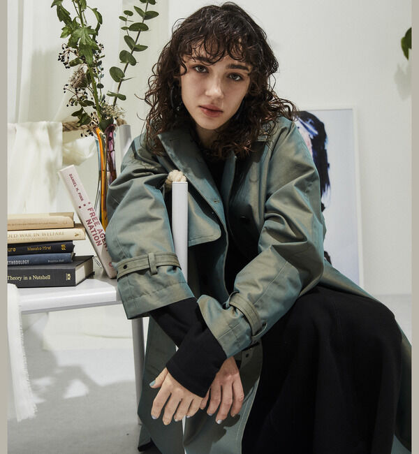 Soffitto「シャンブレーポンチョトレンチコート」|トレンチコート|