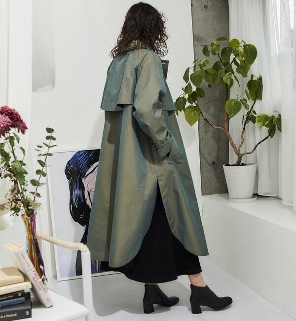 Soffitto「シャンブレーポンチョトレンチコート」|トレンチコート|