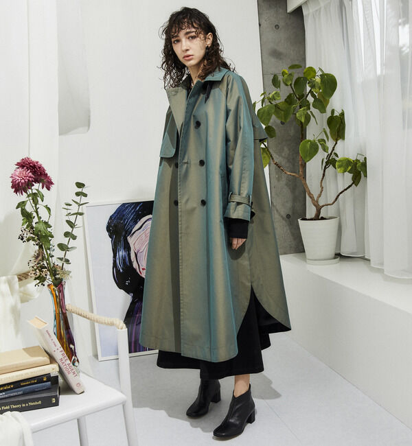 Soffitto「シャンブレーポンチョトレンチコート」|トレンチコート|
