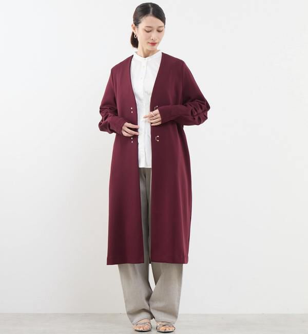 Soffitto「《定番》ノーカラータックスリーブコート（一部WEB限定カラー）」|その他|ボルドー