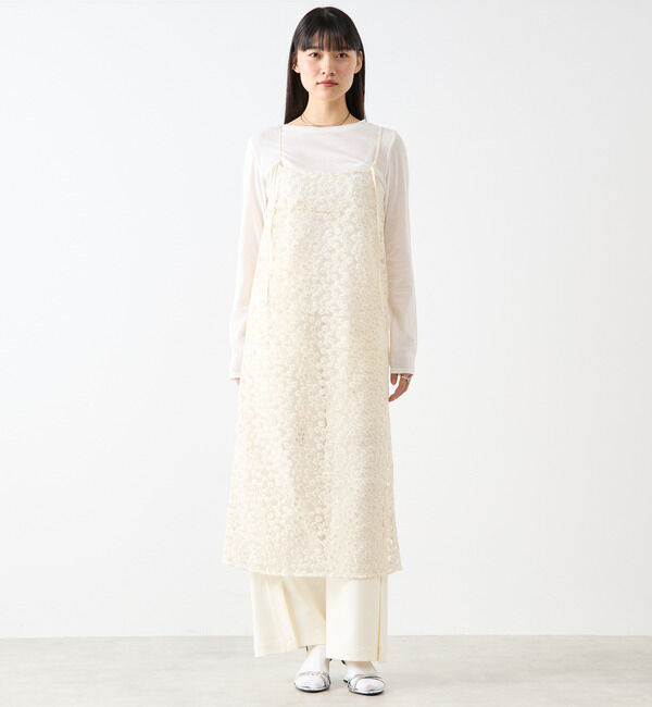 SOFFITTO「フラワー刺繍キャミワンピース」|ワンピース|オフホワイト