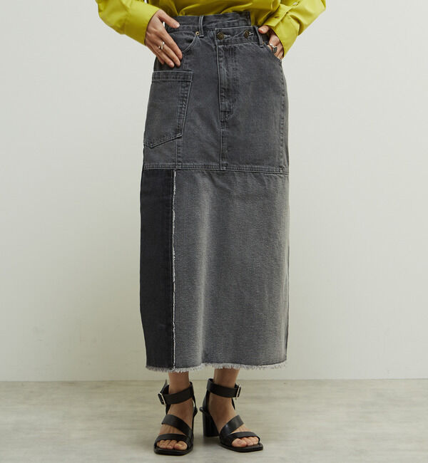 Soffitto「濃淡カラーミディー丈デニムスカート」|スカート|