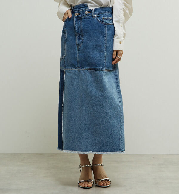 Soffitto「濃淡カラーミディー丈デニムスカート」|スカート|
