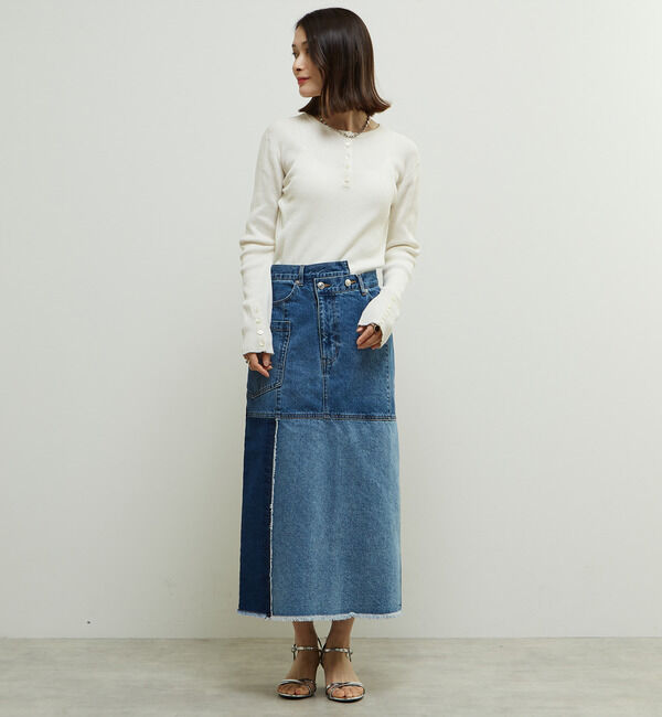 Soffitto「濃淡カラーミディー丈デニムスカート」|スカート|