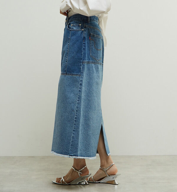 Soffitto「濃淡カラーミディー丈デニムスカート」|スカート|