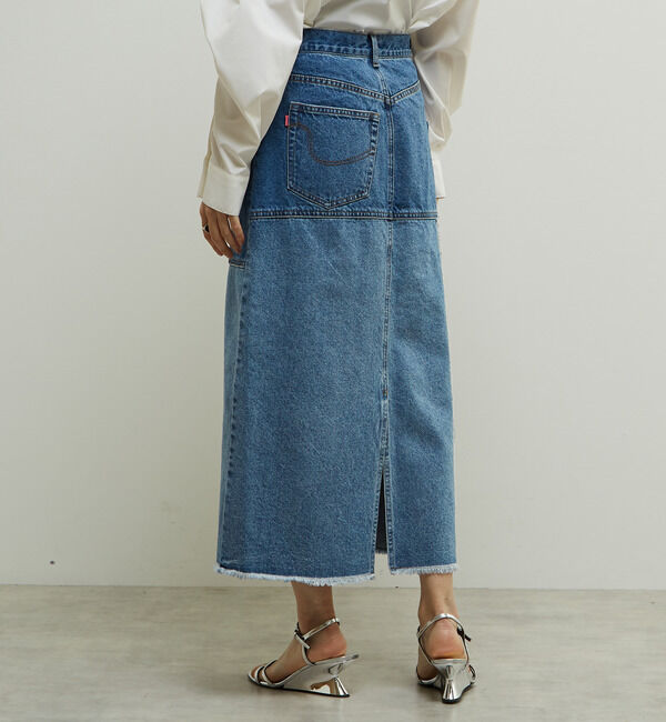 Soffitto「濃淡カラーミディー丈デニムスカート」|スカート|