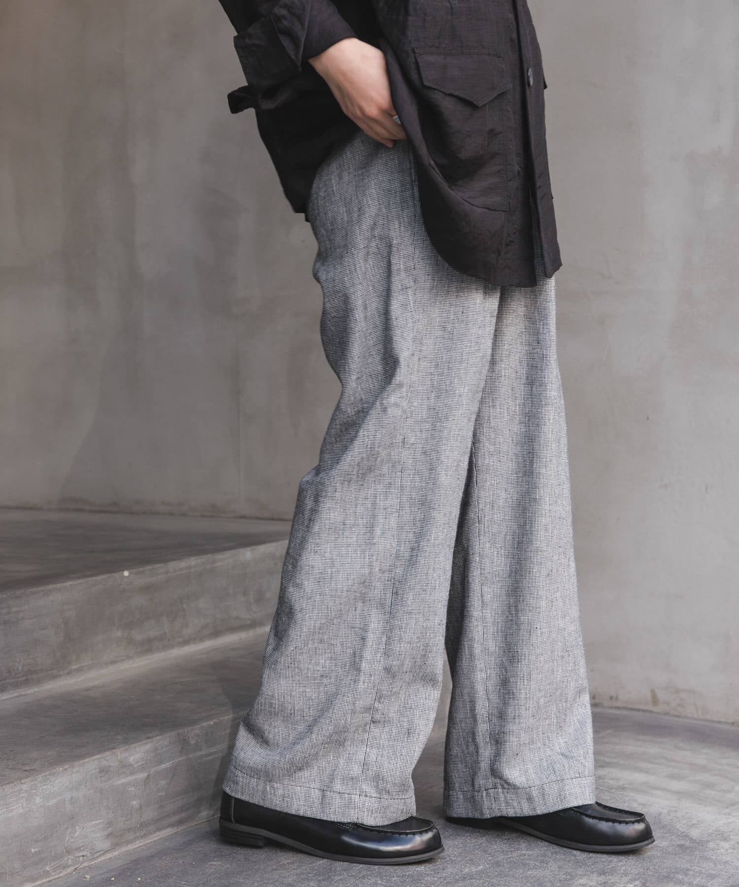 URBAN RESEARCH DOORS「FORK&SPOON　ヘンプ混イージーパンツ」|その他|チェック