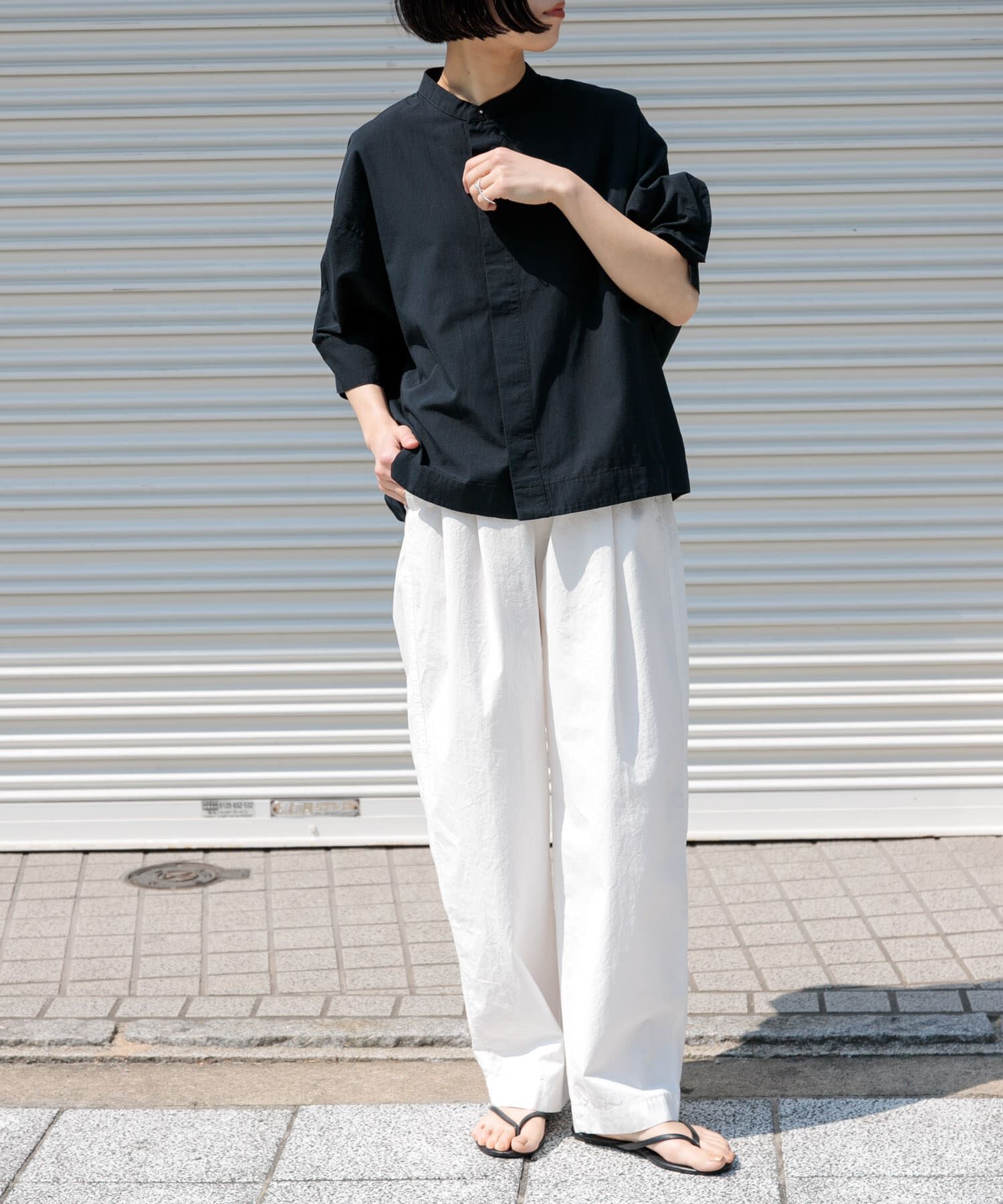 URBAN RESEARCH DOORS「FORK&SPOON　ギボシコクーンショートスリーブシャツ」|シャツ・ブラウス|