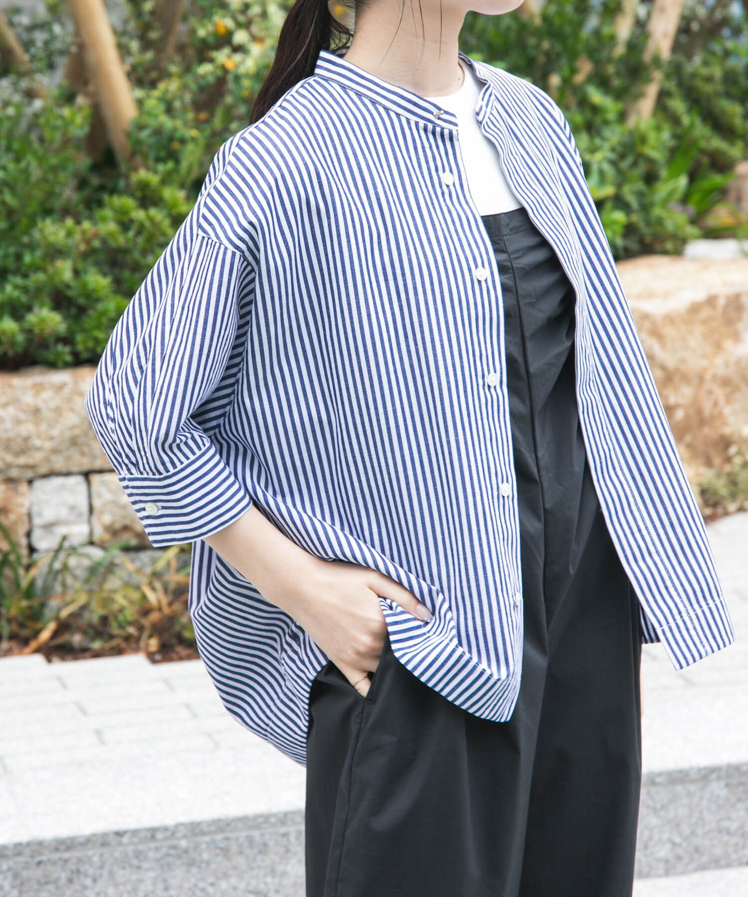 URBAN RESEARCH DOORS「FORK&SPOON　ギボシコクーンショートスリーブシャツ」|シャツ・ブラウス|