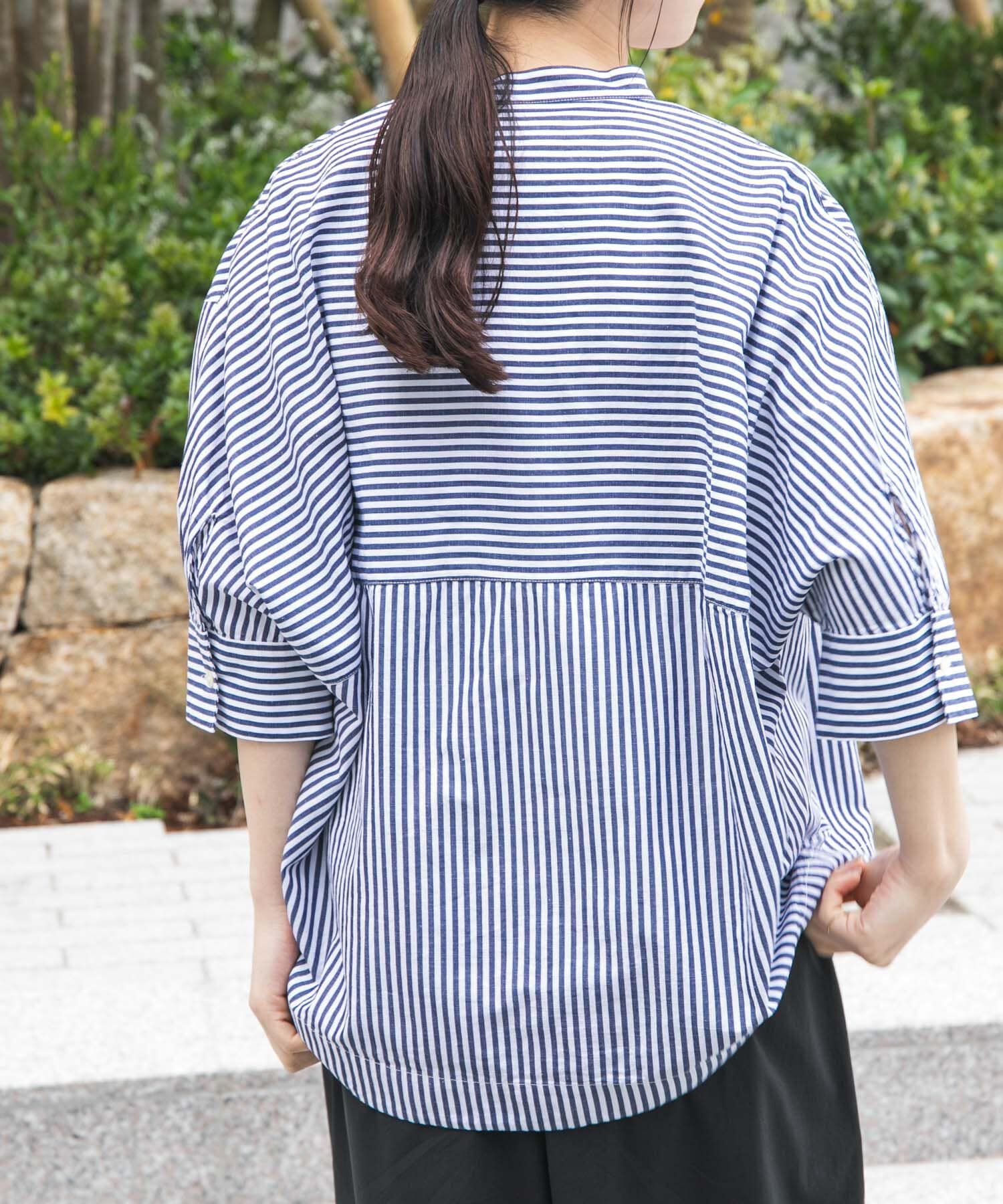 URBAN RESEARCH DOORS「FORK&SPOON　ギボシコクーンショートスリーブシャツ」|シャツ・ブラウス|