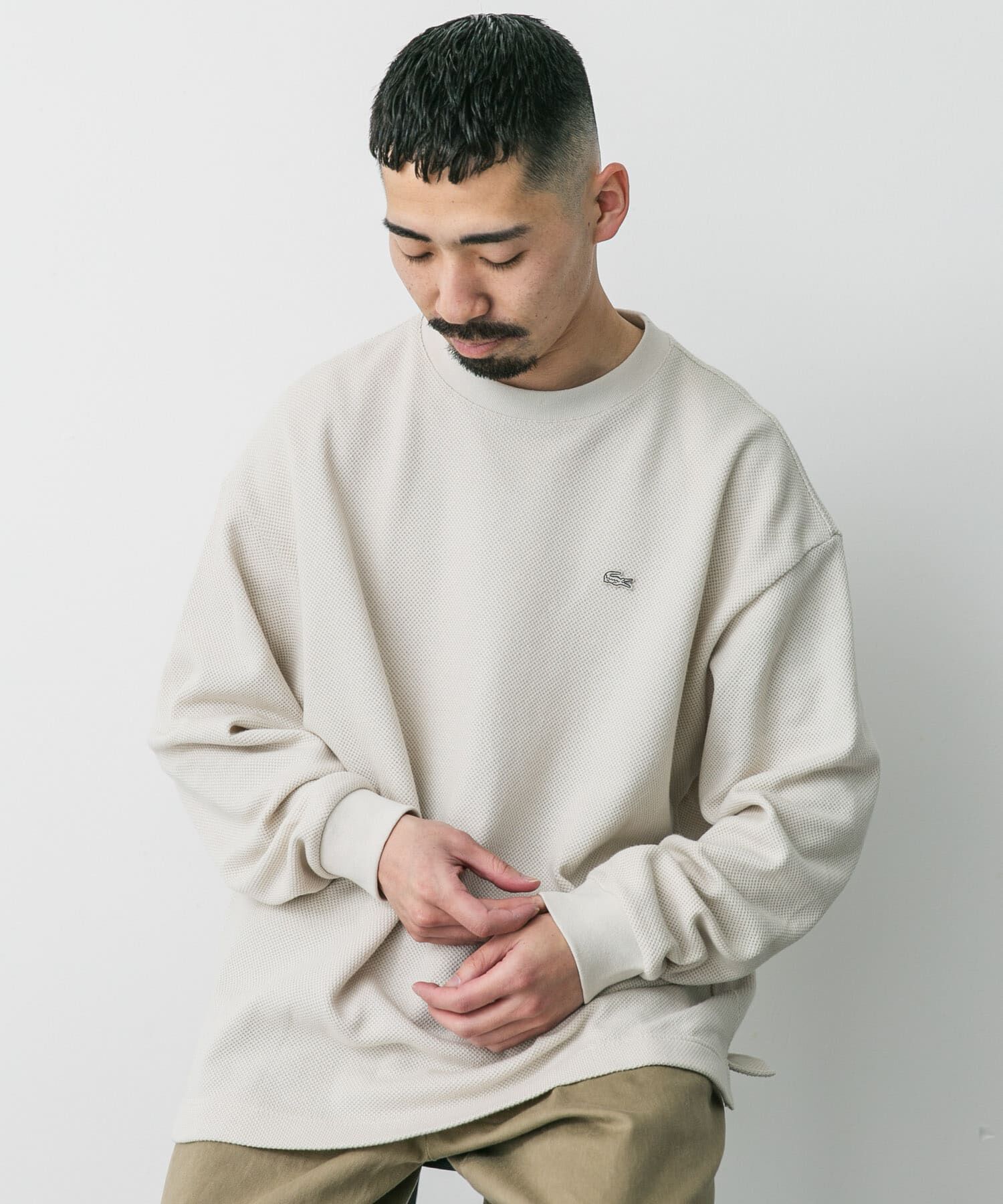 URBAN RESEARCH DOORS「『別注』LACOSTE&times;DOORS　thick pique crew long-sleeve」|Tシャツ・カットソー|