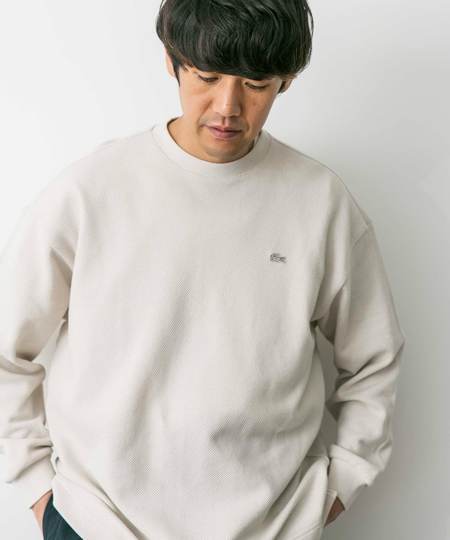 URBAN RESEARCH DOORS「『別注』LACOSTE&times;DOORS　thick pique crew long-sleeve」|Tシャツ・カットソー|