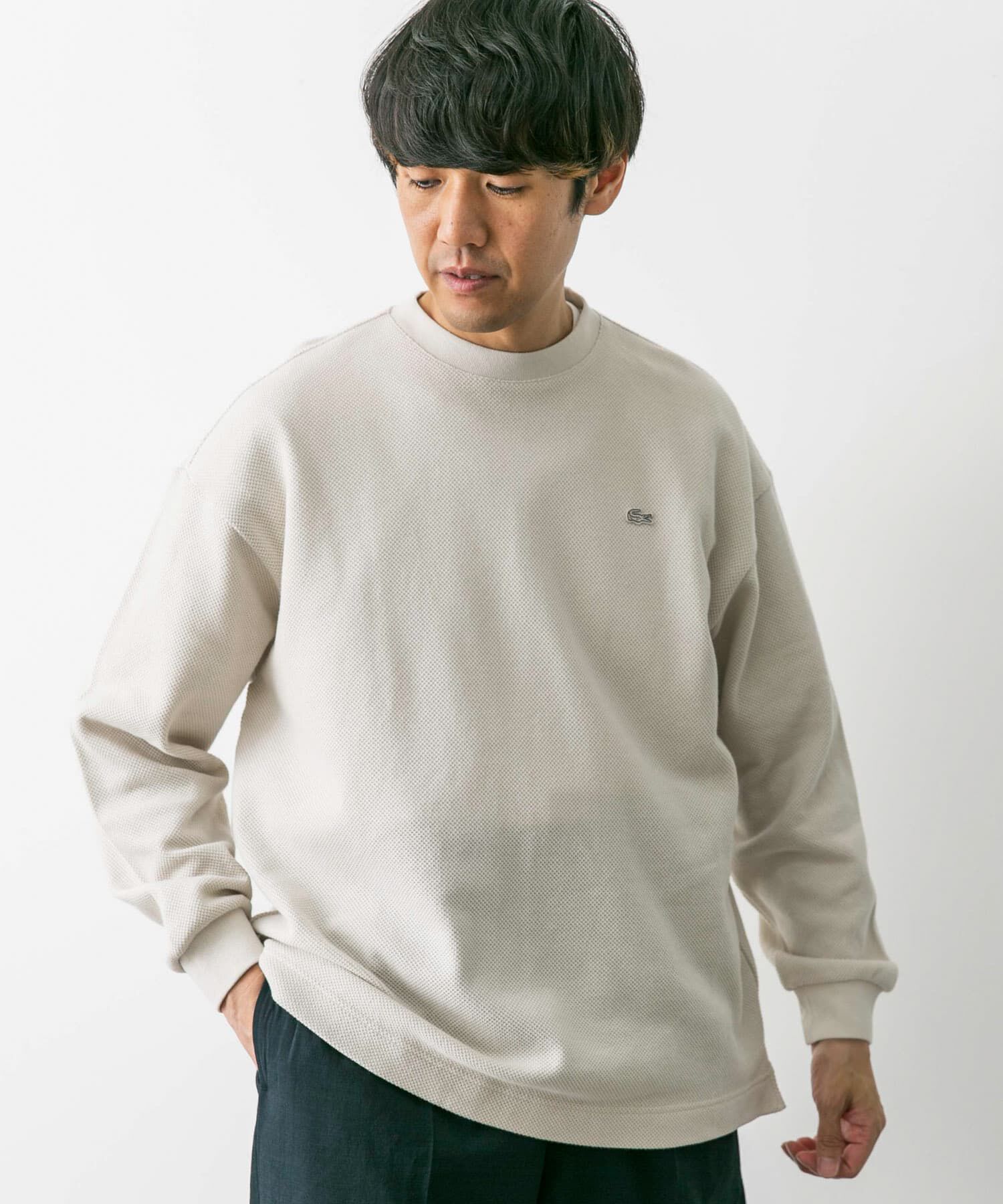 URBAN RESEARCH DOORS「『別注』LACOSTE&times;DOORS　thick pique crew long-sleeve」|Tシャツ・カットソー|