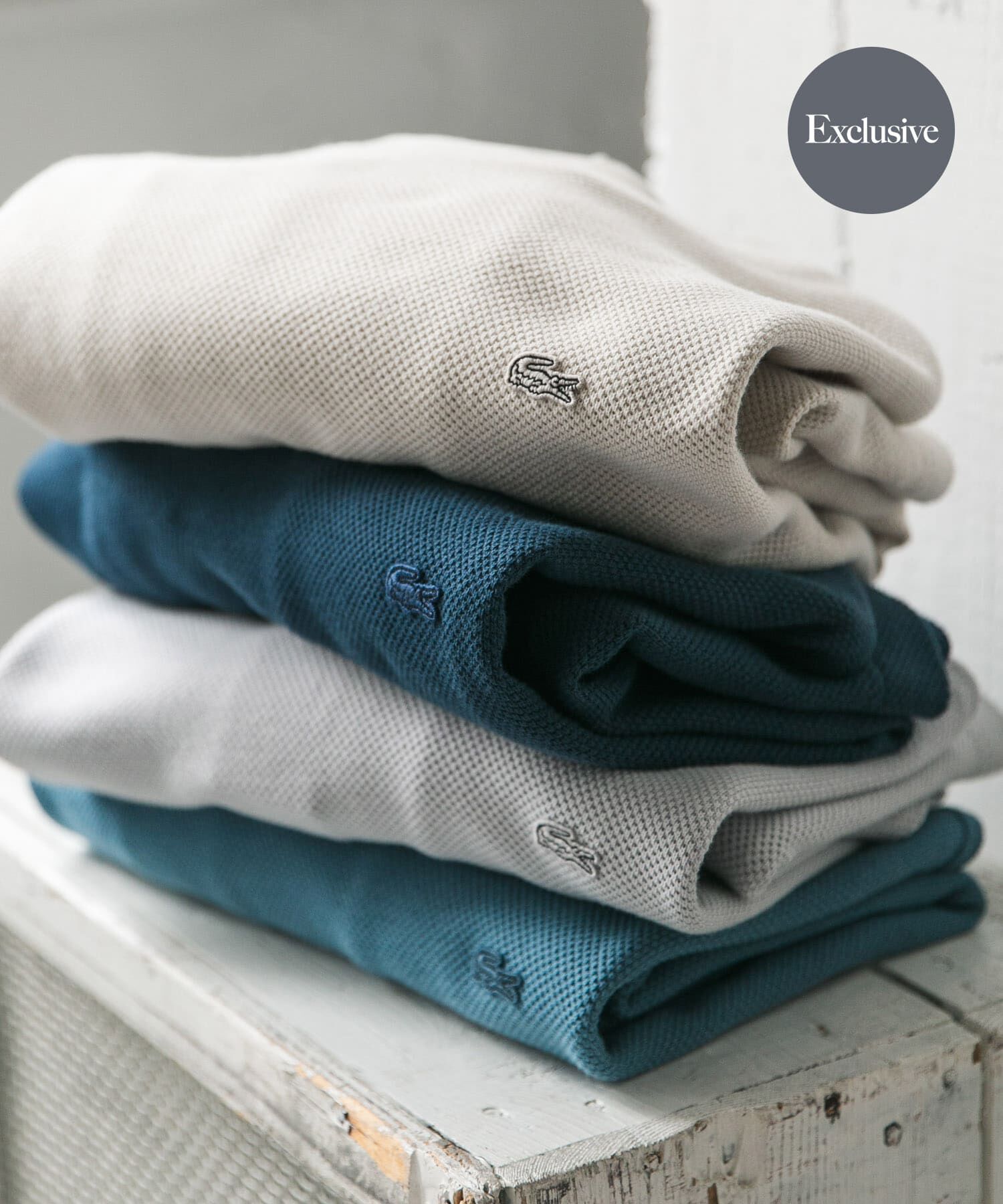 URBAN RESEARCH DOORS「『別注』LACOSTE&times;DOORS　thick pique crew long-sleeve」|Tシャツ・カットソー|