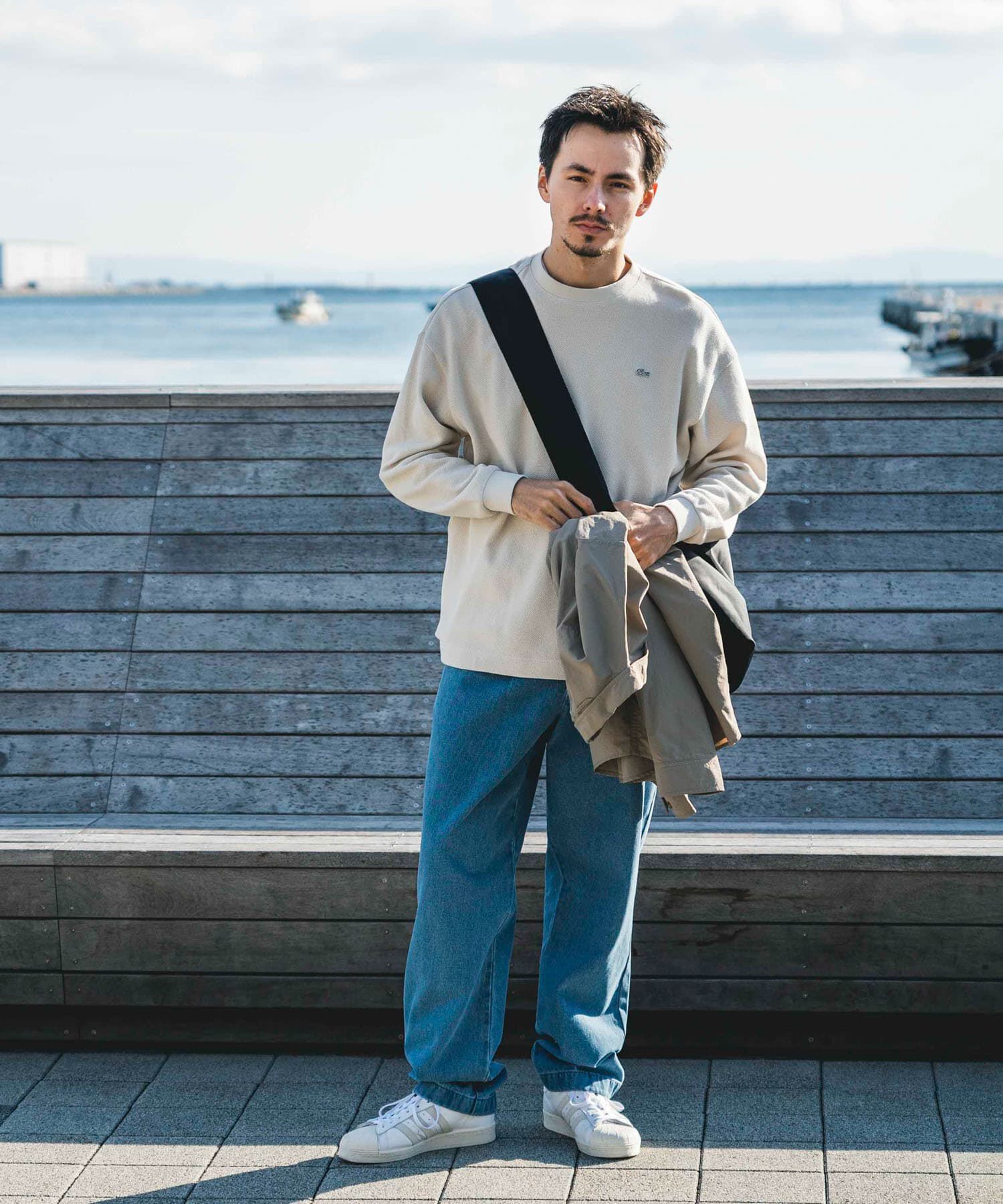 URBAN RESEARCH DOORS「『別注』LACOSTE&times;DOORS　thick pique crew long-sleeve」|Tシャツ・カットソー|