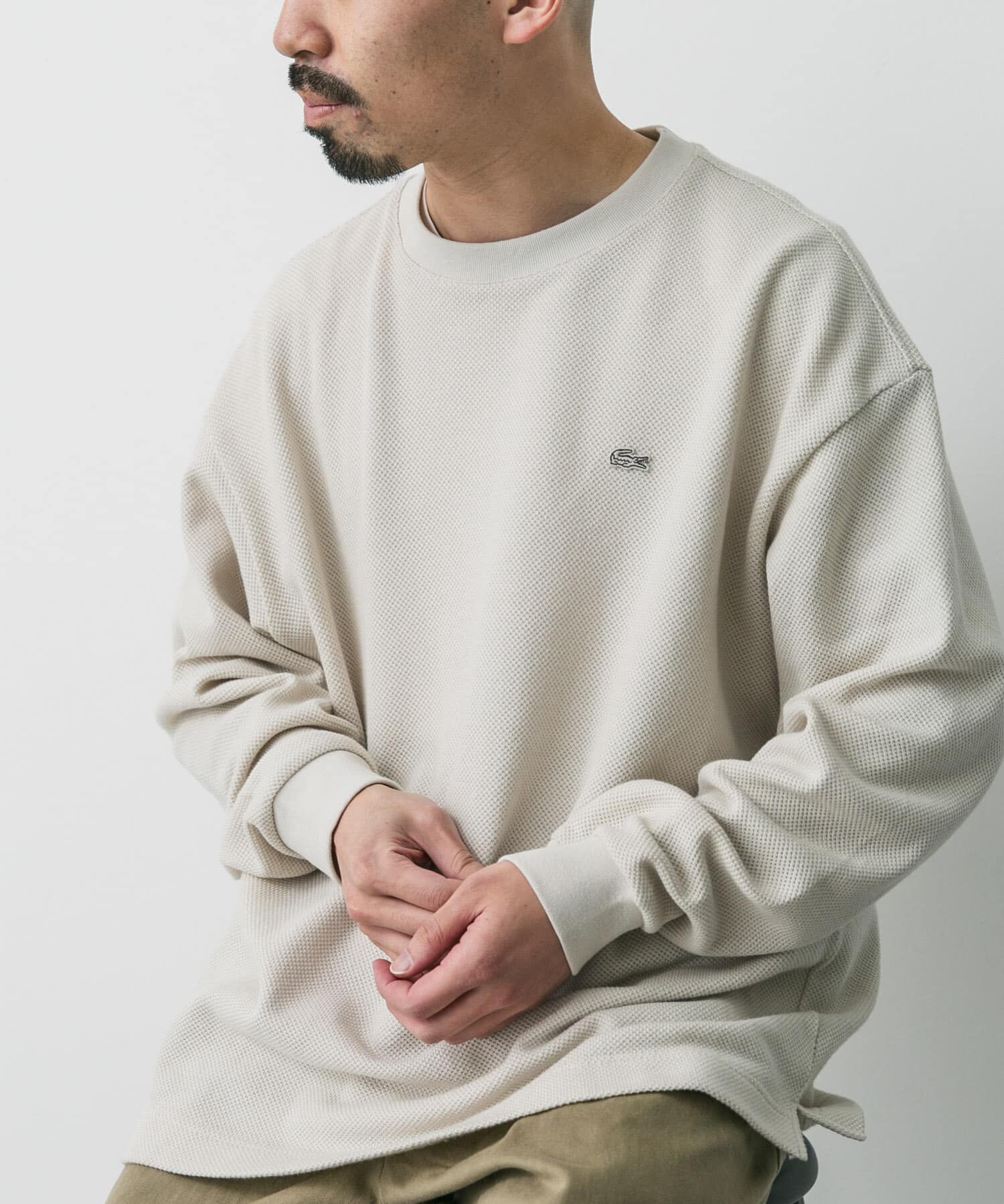 URBAN RESEARCH DOORS「『別注』LACOSTE&times;DOORS　thick pique crew long-sleeve」|Tシャツ・カットソー|