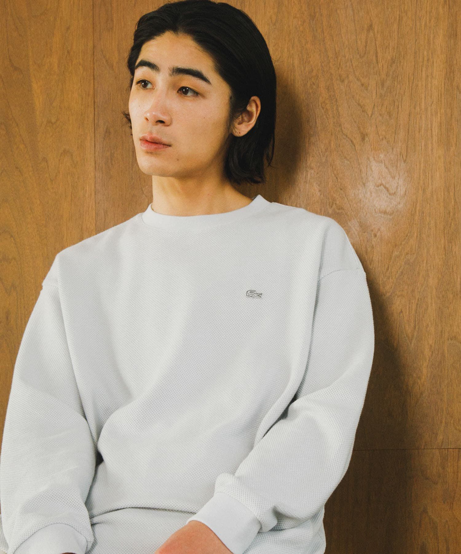 URBAN RESEARCH DOORS「『別注』LACOSTE&times;DOORS　thick pique crew long-sleeve」|Tシャツ・カットソー|