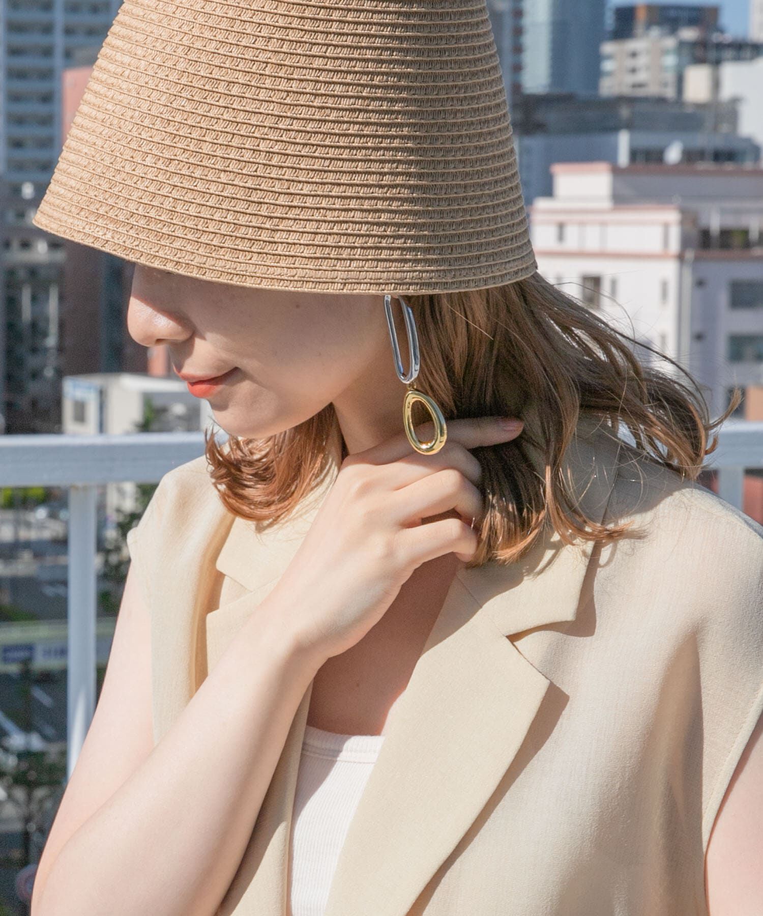 SMELLY「コンビメタルオーバルピアス」|ピアス|