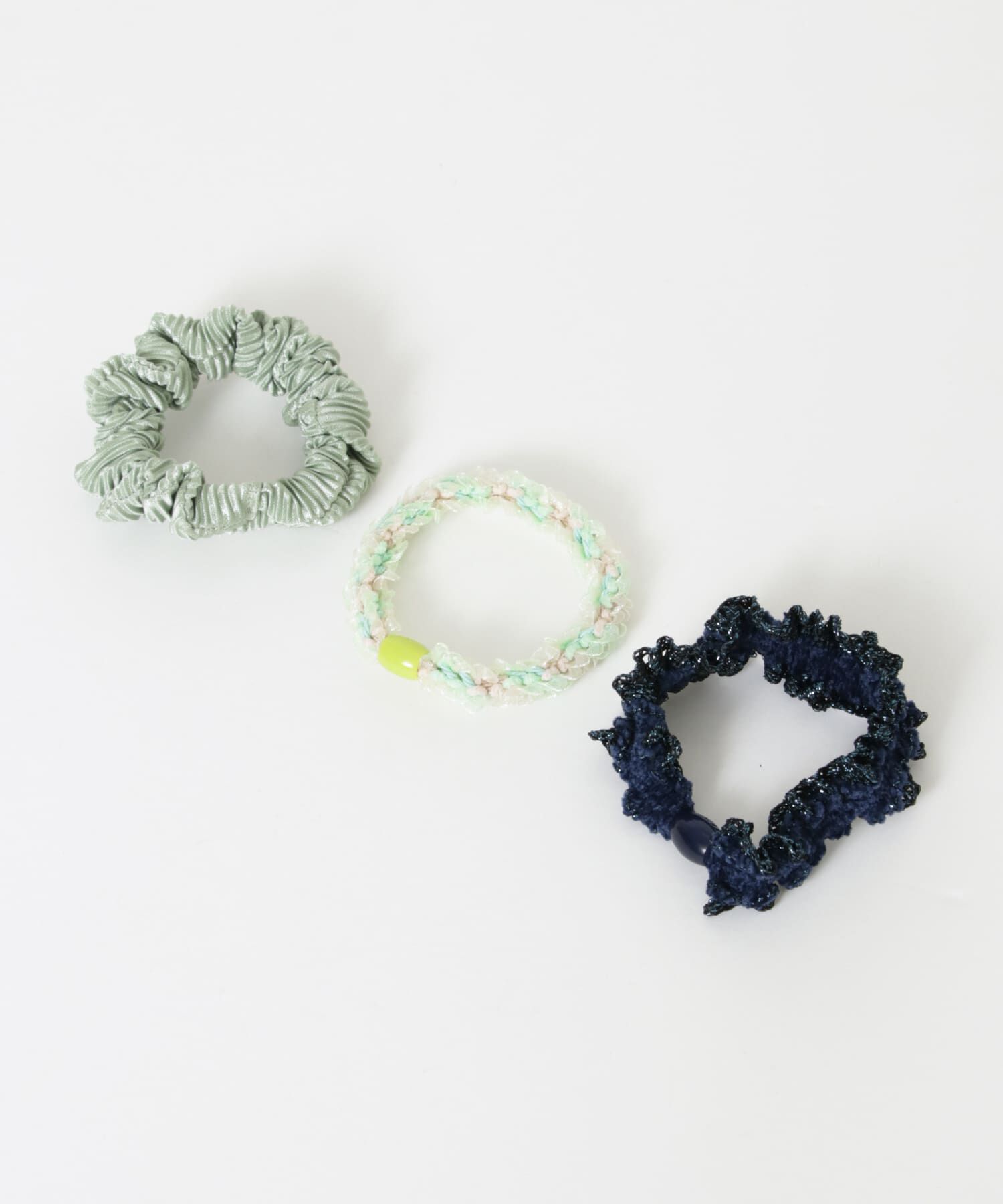 SMELLY「プリーツセットゴム」|ヘアゴム・シュシュ|ミント