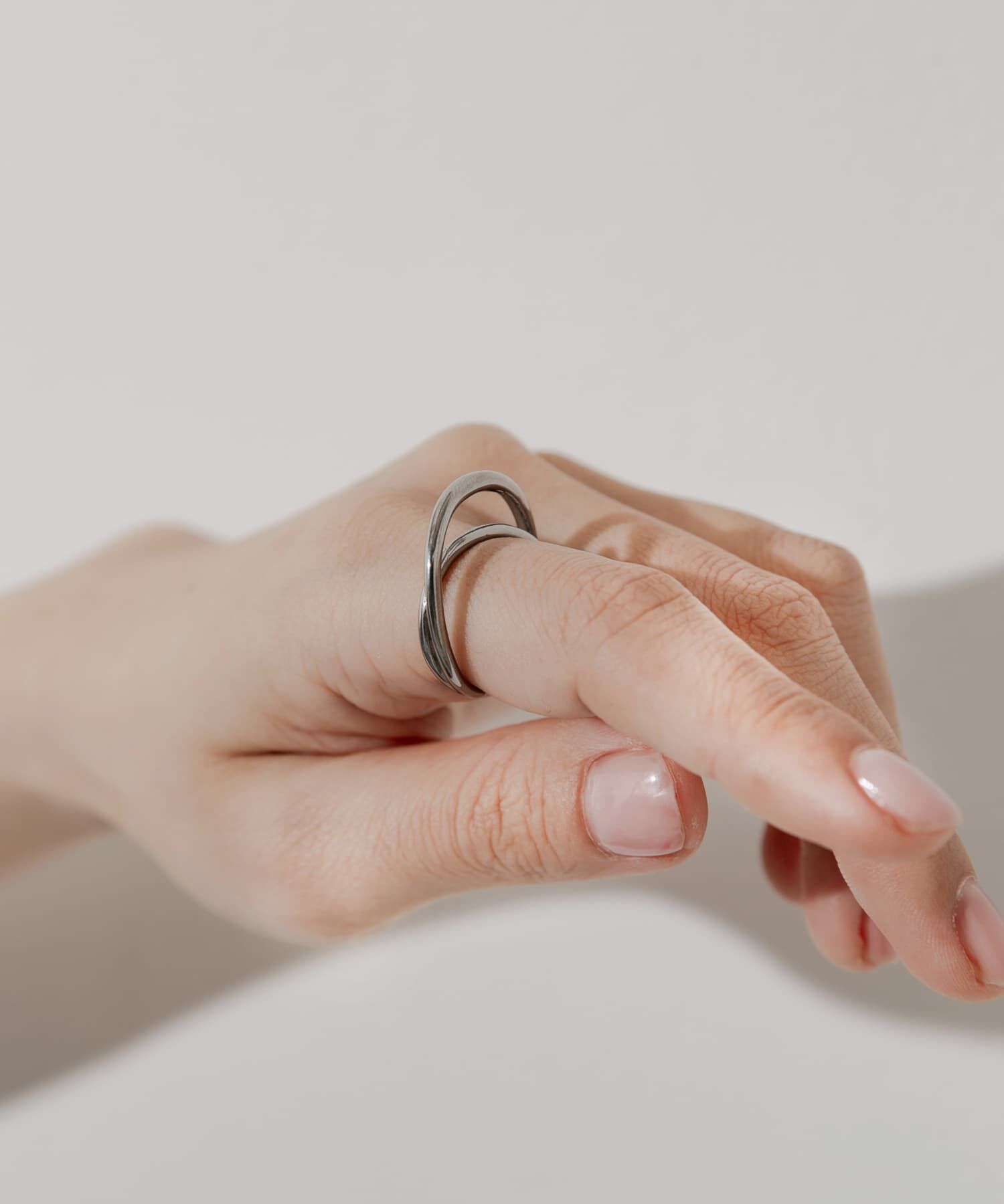 SMELLY「ステンレスダブルラインリング」|リング|