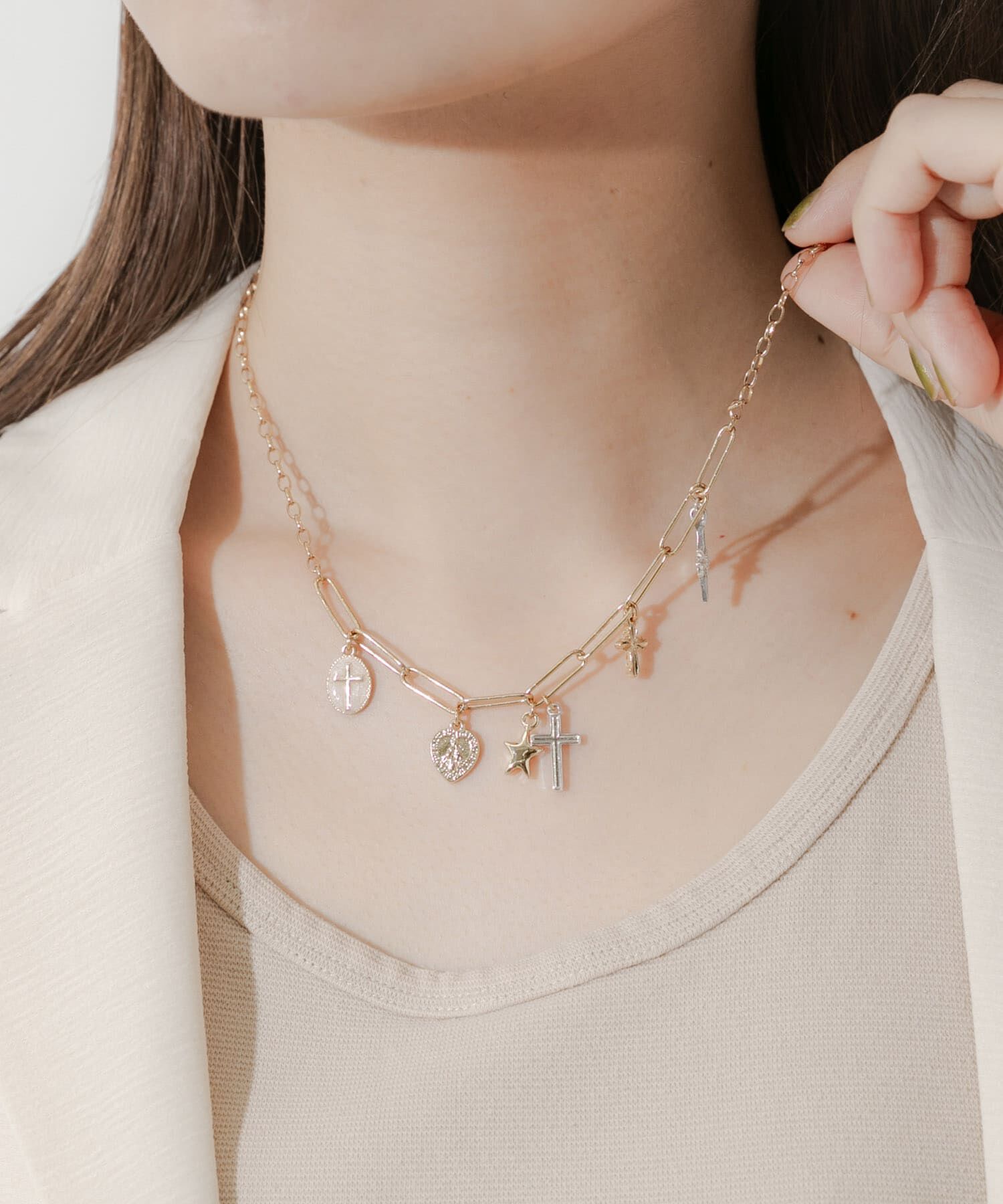 SMELLY「クロスコインチャームネックレス」|ネックレス|ゴールド系その他