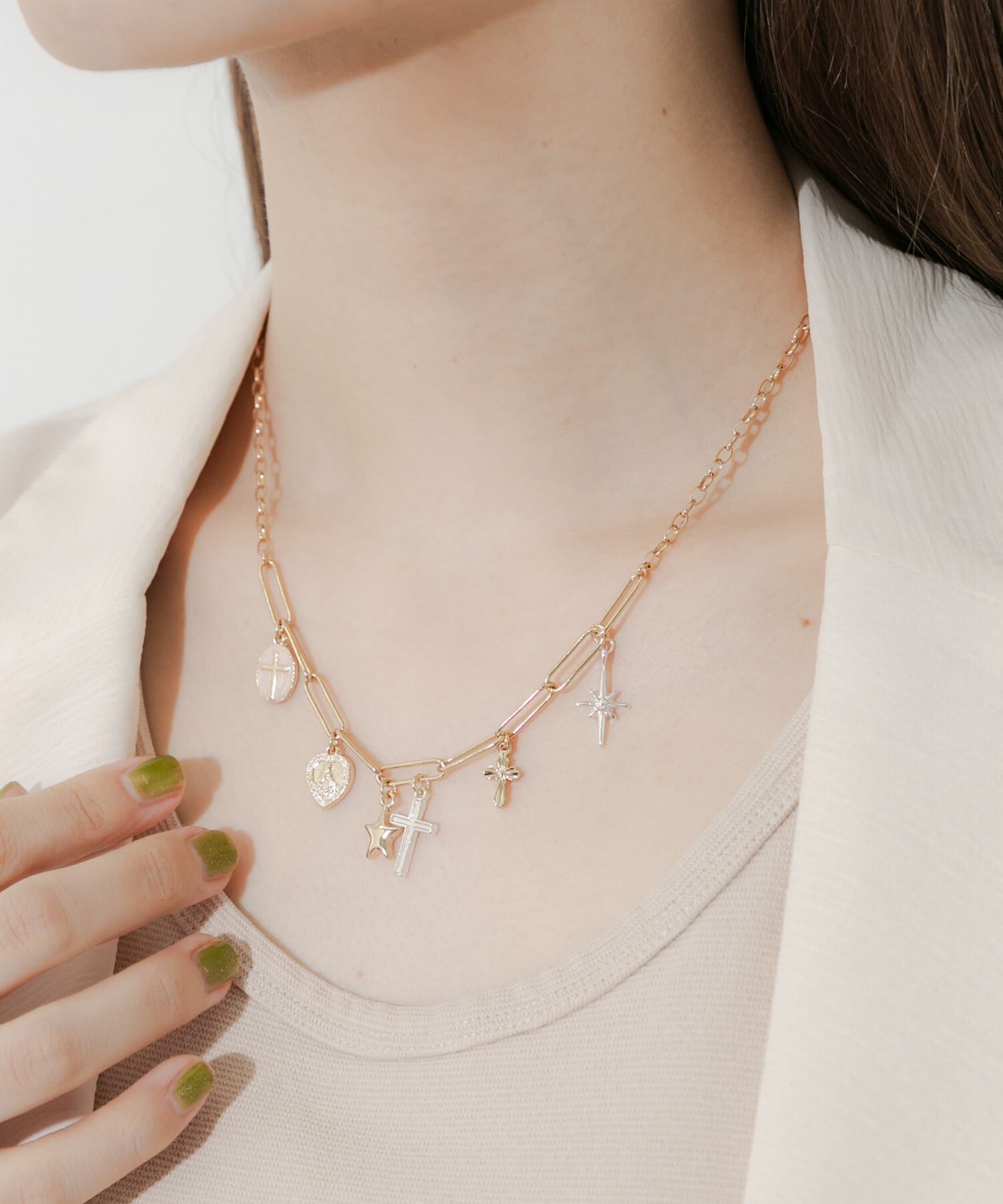 SMELLY「クロスコインチャームネックレス」|ネックレス|