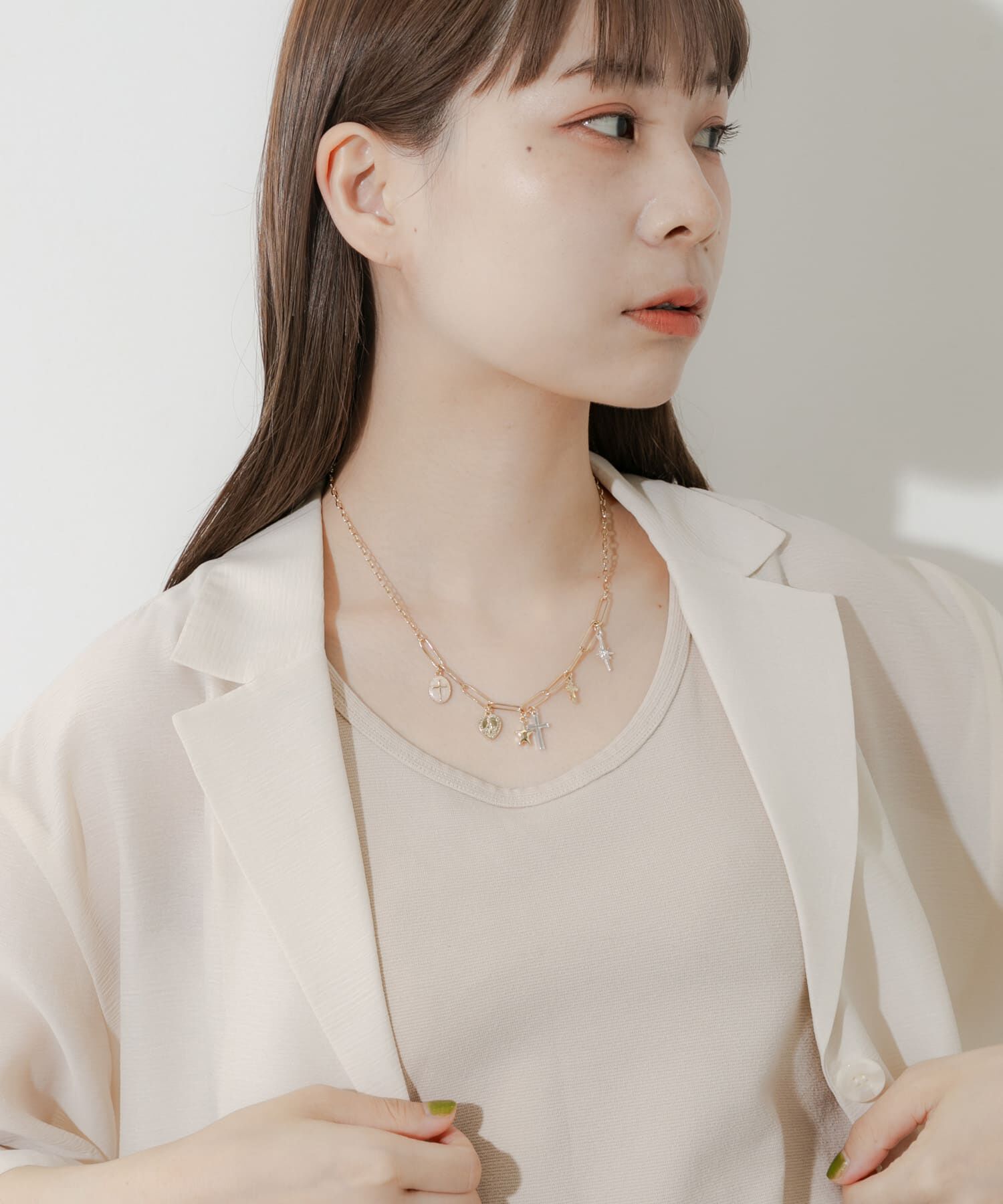 SMELLY「クロスコインチャームネックレス」|ネックレス|